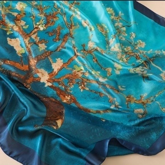 Long Satin Silky Scarf/Shawl/Beach Wrap - Picture 5 of 5